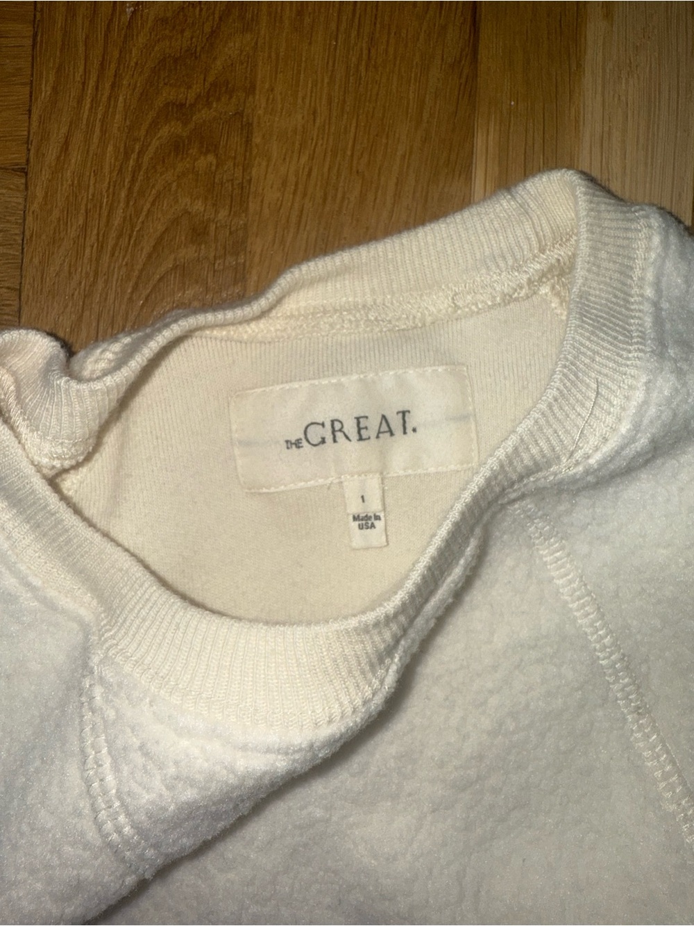 THE GREAT. White plush sweatshirt - Picture 2 of 6